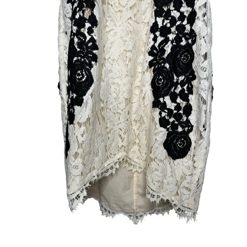 SAYLOR Alexis Mini Dress Size Small Cream & Black Lace Sleeveless - Picture 3 of 12